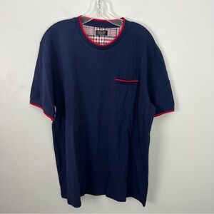 Zara Man NWT Dark Blue Tee with Red Trim